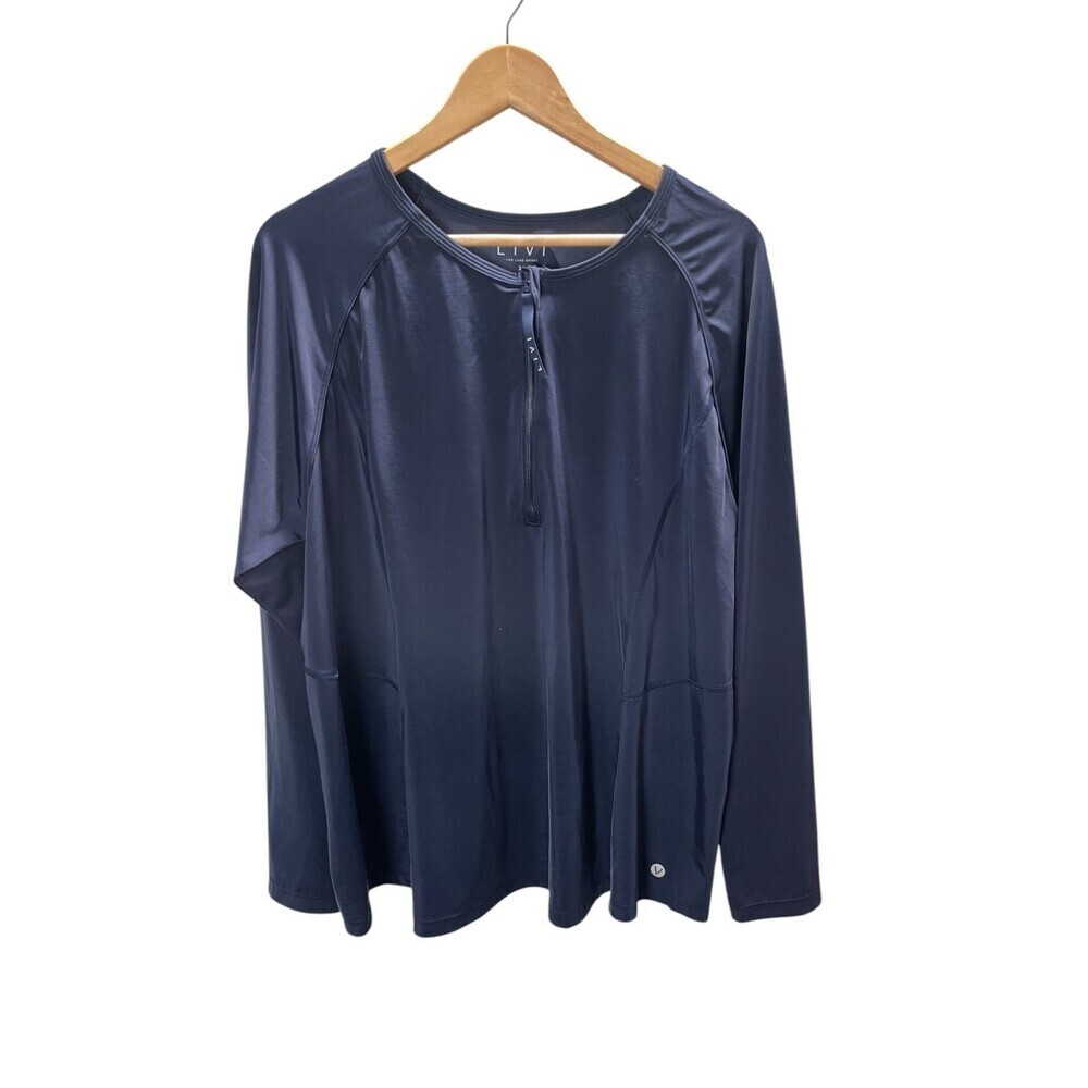 Livi Top Women's Size 24 Blue Long Sleeve For Lane Bryant